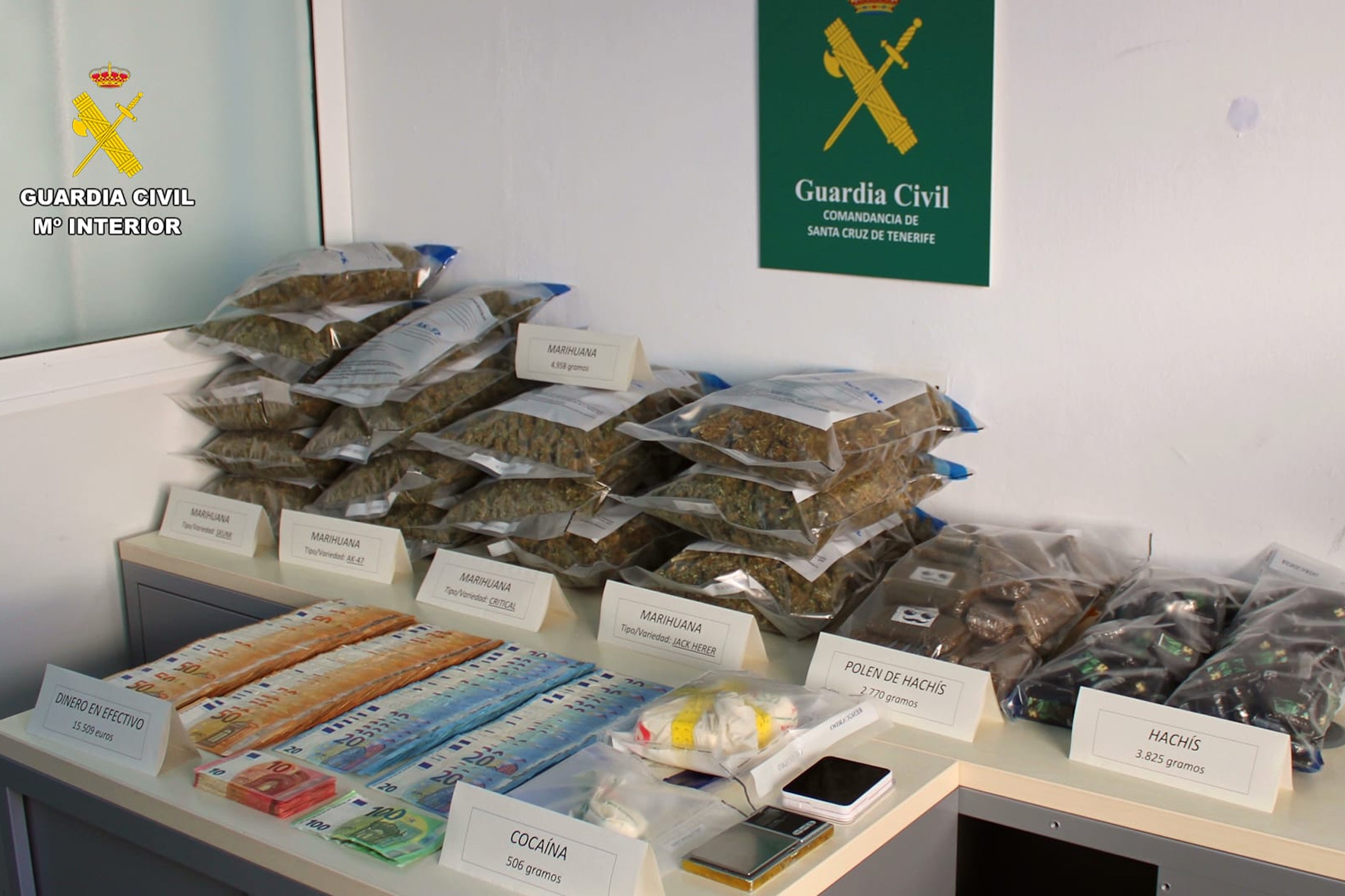 La Guardia Civil interviene un “supermercado de la droga” en El Pinar