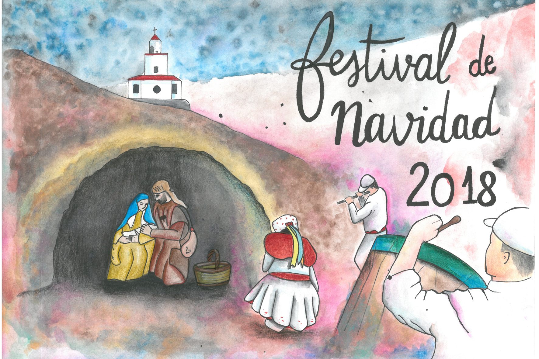 Ayelén Armas Fleitas ganadora del concurso del cartel de navidad 2018 de la Asociación cultural Amador