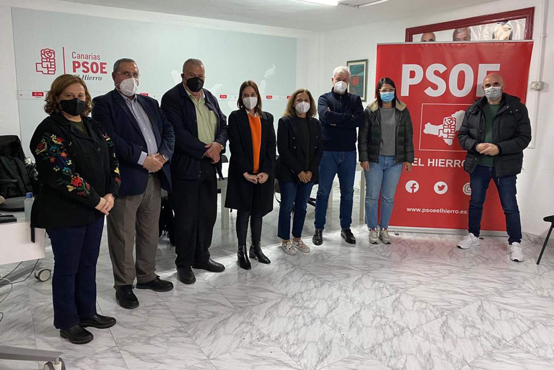 La nueva Ejecutiva Regional del PSOE visita a El Hierro para avanzar en coordinación en la recta final de legislatura