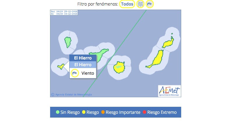 Alerta por viento en El Hierro, especial atención a El Golfo