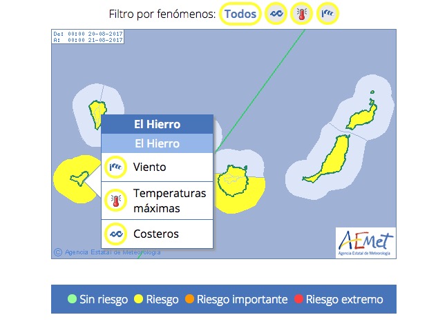 La meteorología se complica, Aviso Amarillo por viento, mar y calor
