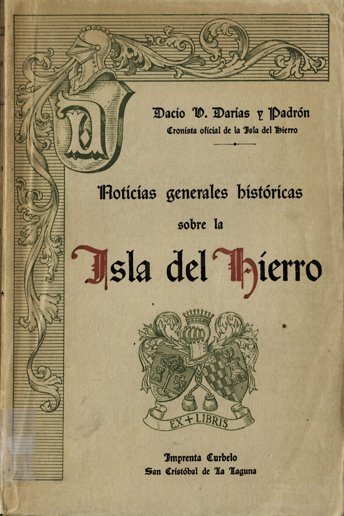 Fig. 3 Cubierta de Noticias generales históricas sobre la isla del Hierro