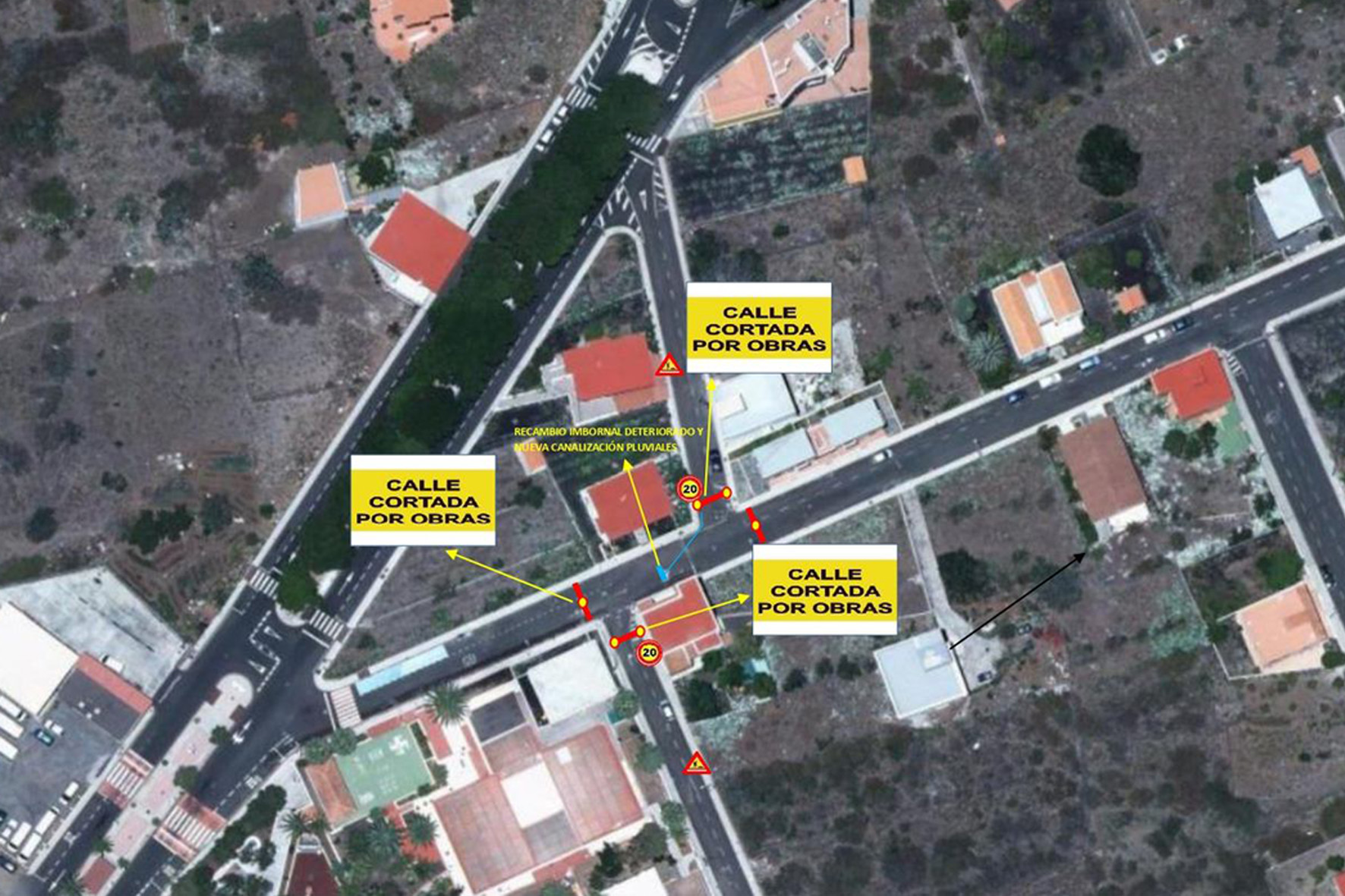 El Ayuntamiento realizará distintos cortes del tráfico en la calle El Rumbaso en La Frontera a partir de hoy viernes