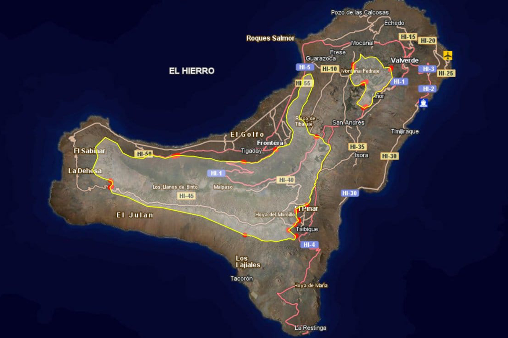 El Cabildo mantiene el cierre y prohibición del trafico por vías y pistas forestales en los tres municipios de El Hierro