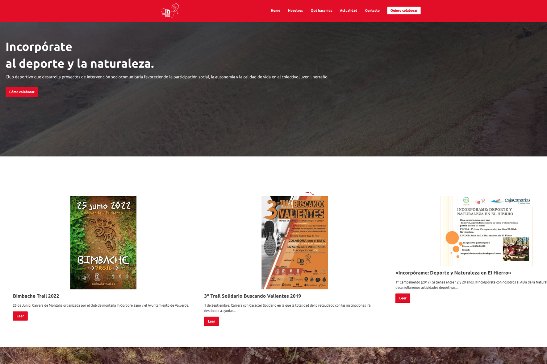 El Club Deportivo In Corpore Sano pone en marcha una web gracias al proyecto de digitalización del programa BBVA Digital Bridges-Ruta Siete ULPGC