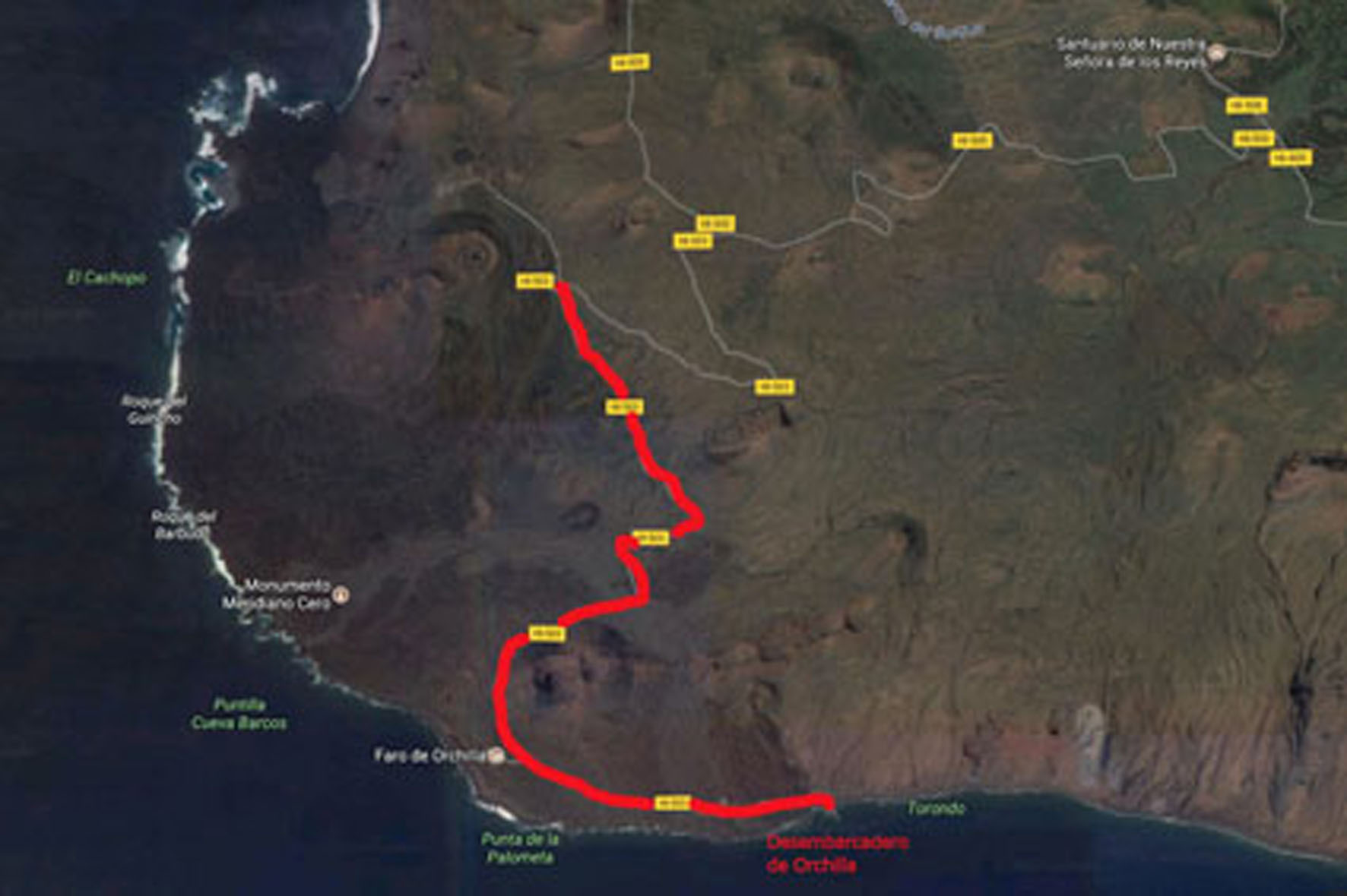 El Cabildo de El Hierro saca a información pública el asfaltado de la carretera de acceso al muelle de Orchilla