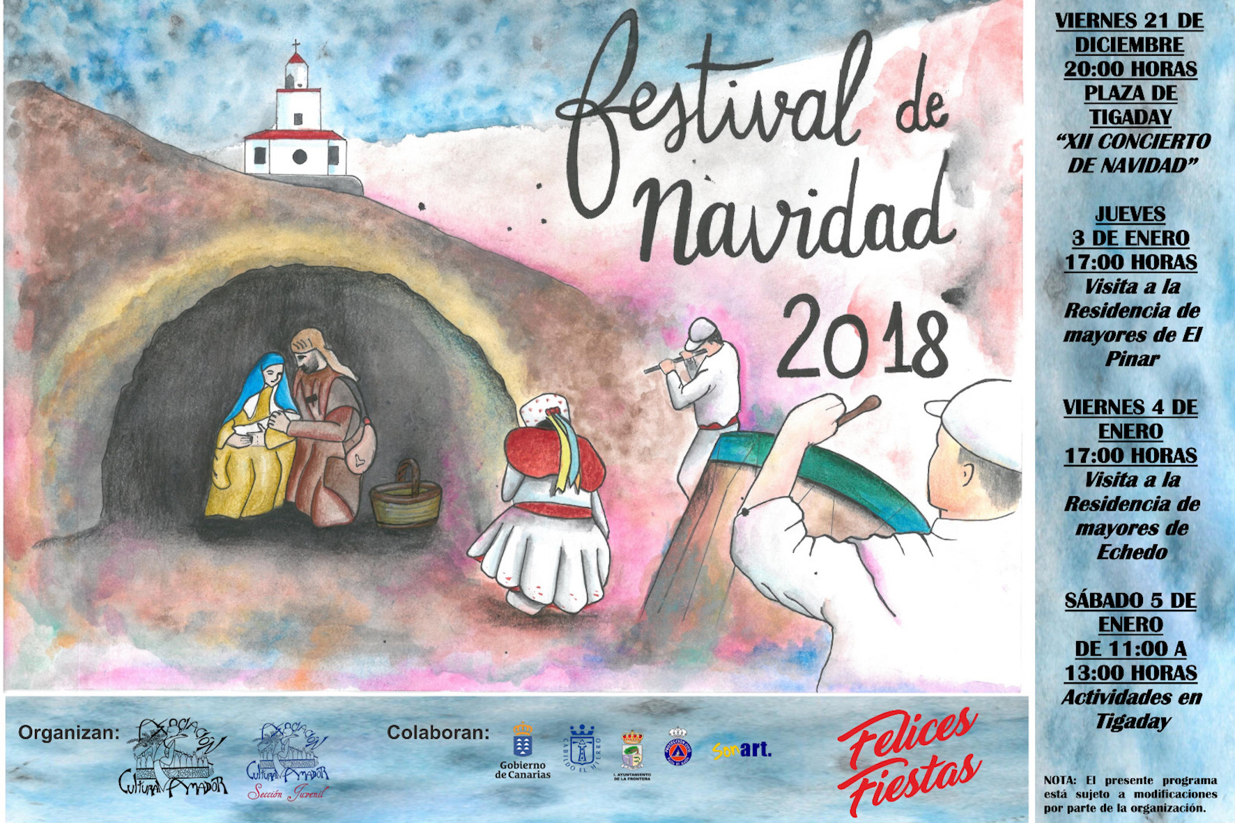 Ayelén Armas Fleitas ganadora del concurso del cartel de navidad 2018 de la Asociación cultural Amador
