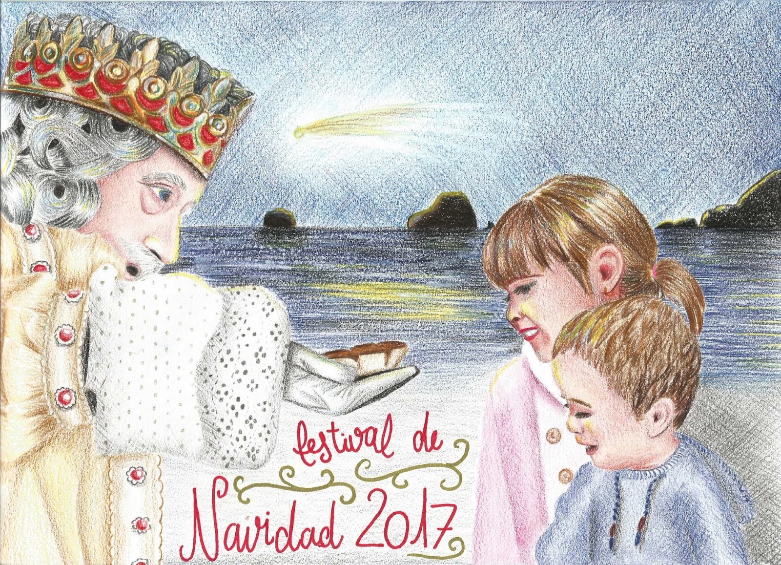 Ayelén Armas Fleitas ganadora del concurso del cartel del Festival de Navidad 2017 Amador