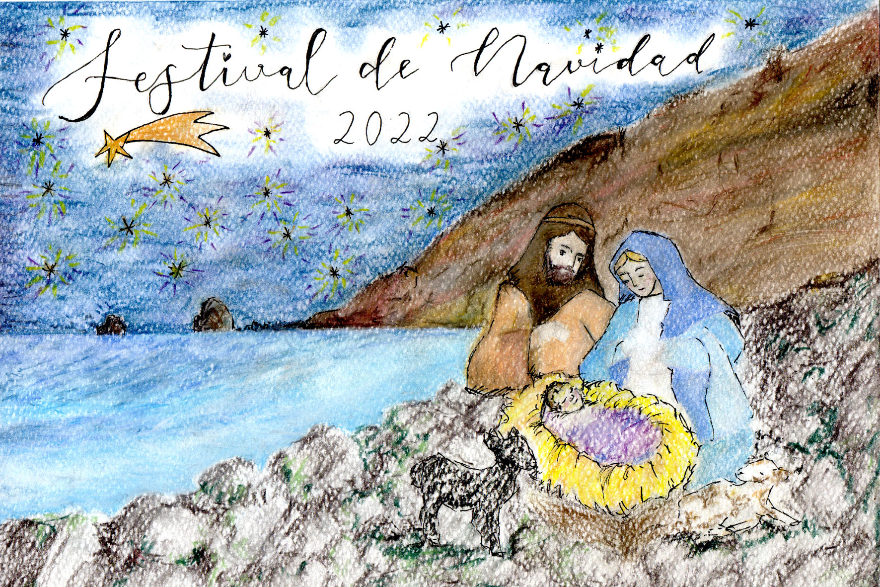 Danna González López, ganadora del concurso del cartel del Festival de Navidad 2022 de la Asociación cultural Amador