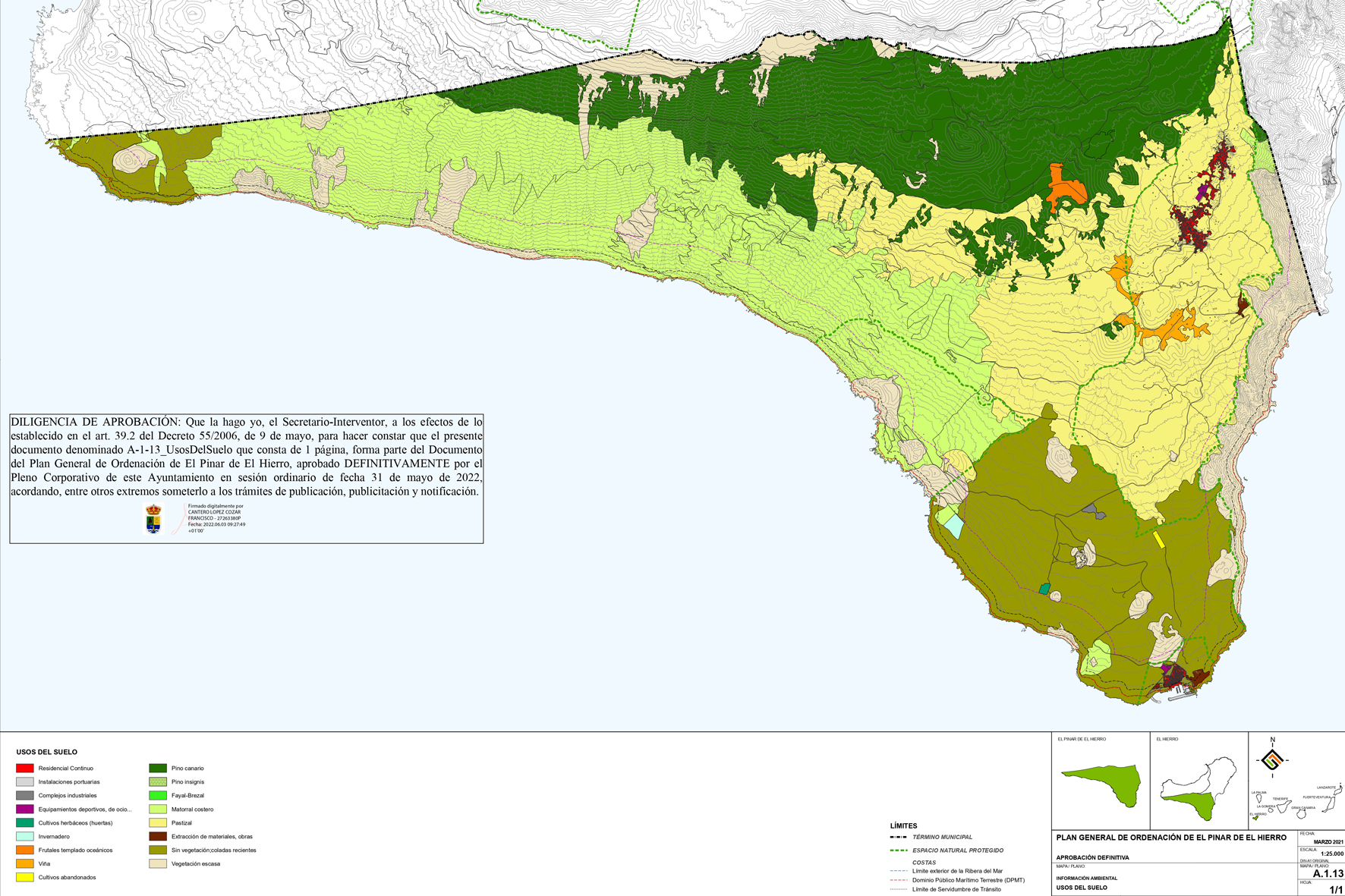 El Gobierno destina 114.000 euros para la redacción de proyectos de reparcelación y urbanización en El Pinar de El Hierro