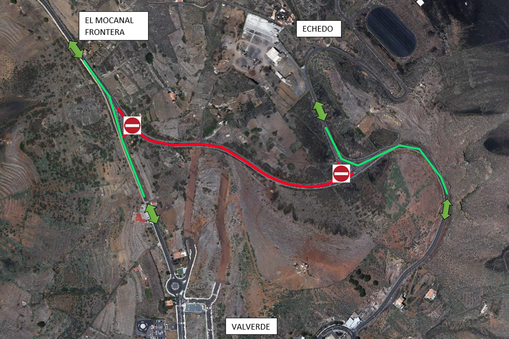 El Cabildo cerrará al tráfico un tramo de la carretera HI-5 a su paso por la capital herreña por obras en el tendido eléctrico